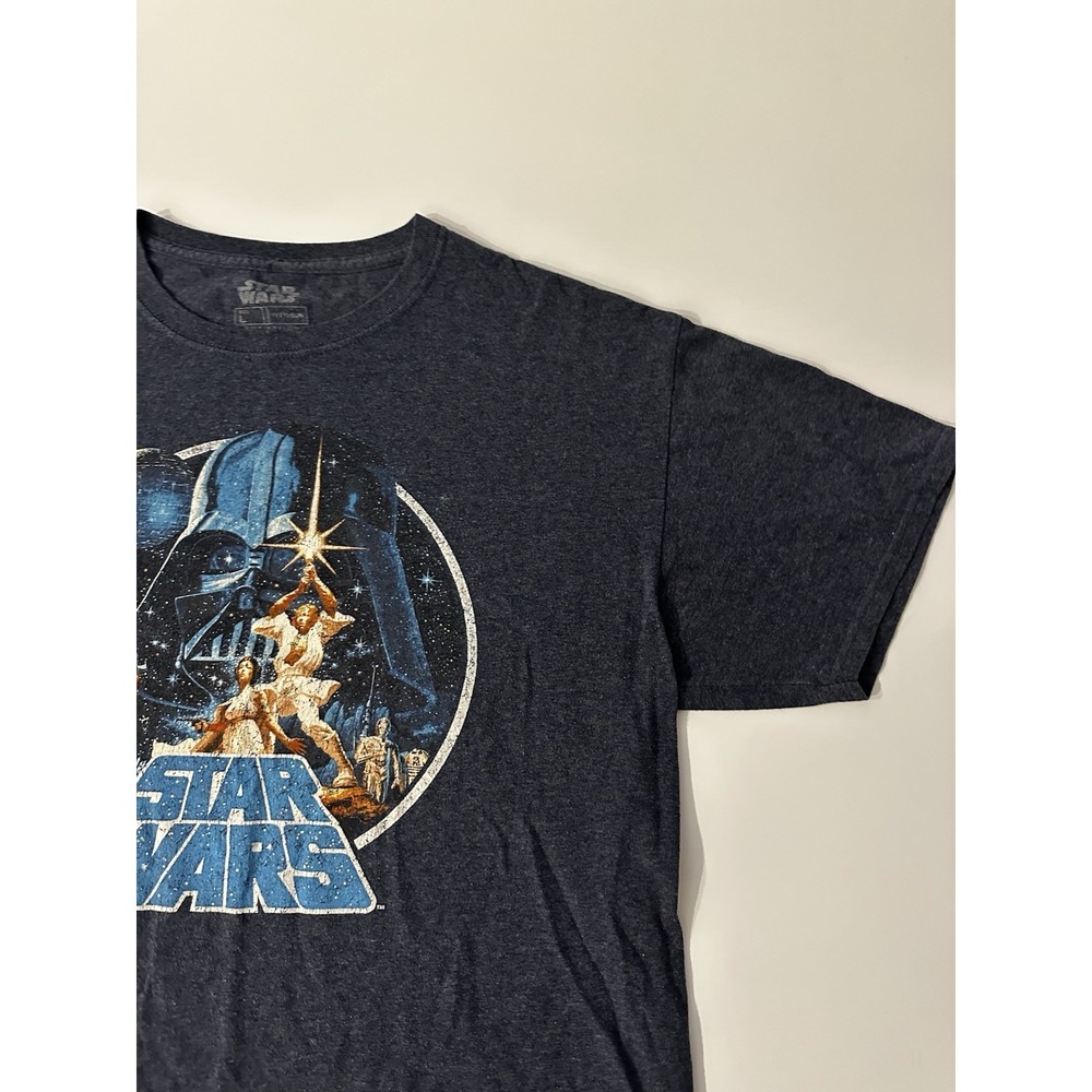 Star Wars A New Hope Graphic Tee Shirt Star Wars Distressed Blue Size Large Rare - Picture 3 of 4